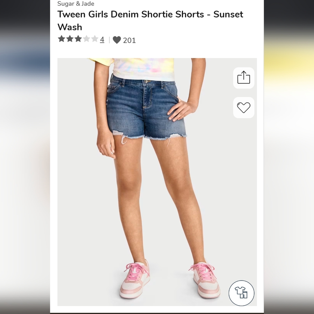 Tween jean shorts